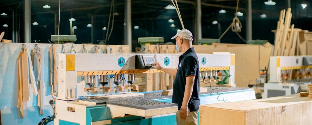 man working in factory