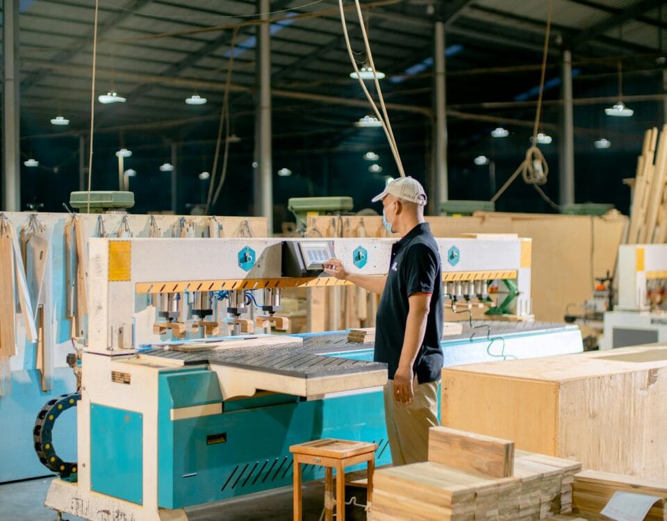 man working in factory