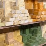shelves stocked with soap bars