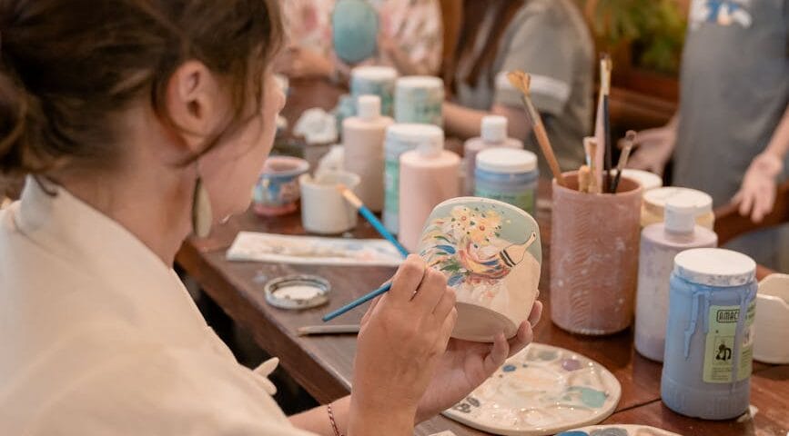 pottery painting workshop with family at maldives