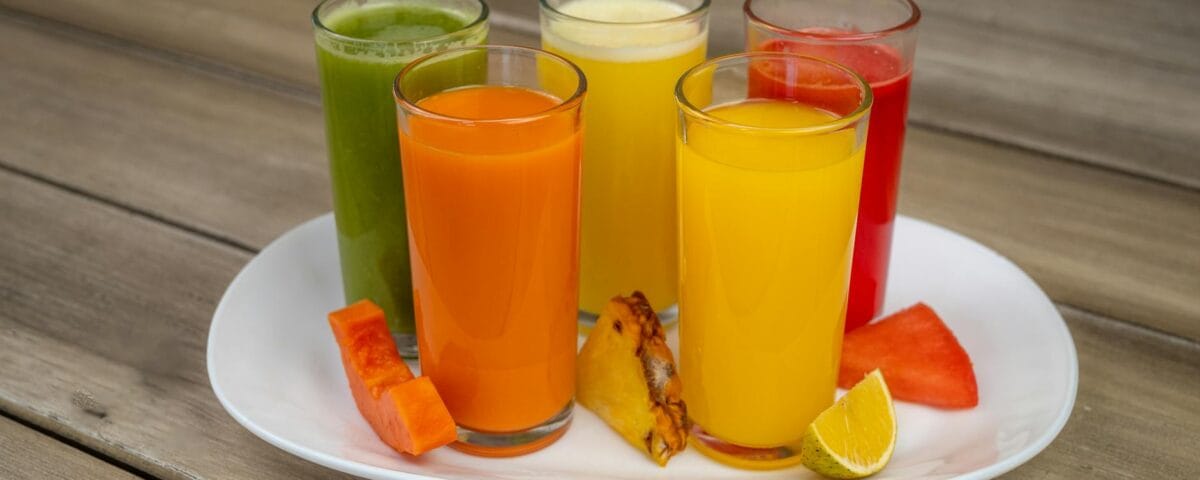 vibrant assortment of fresh fruit juices