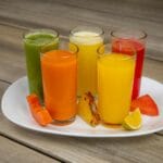 vibrant assortment of fresh fruit juices