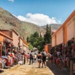 traditional craft and clothing market in mountain village